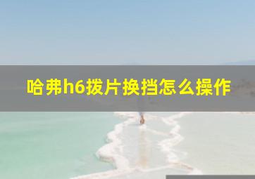 哈弗h6拨片换挡怎么操作