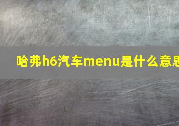 哈弗h6汽车menu是什么意思