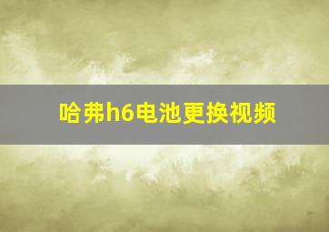 哈弗h6电池更换视频