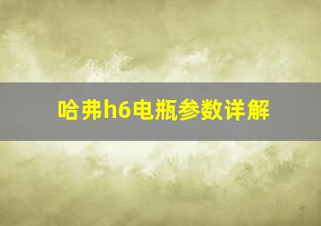 哈弗h6电瓶参数详解