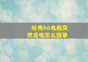 哈弗h6电瓶突然没电怎么回事