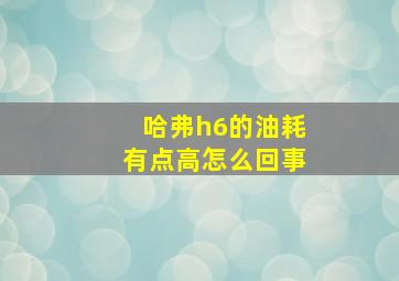 哈弗h6的油耗有点高怎么回事