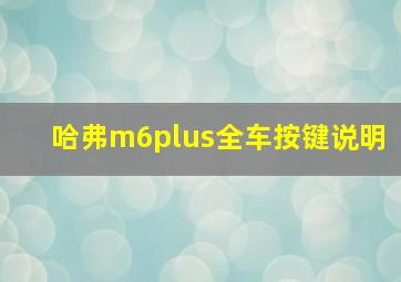 哈弗m6plus全车按键说明