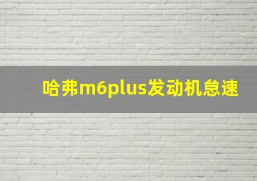 哈弗m6plus发动机怠速