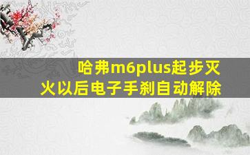 哈弗m6plus起步灭火以后电子手刹自动解除