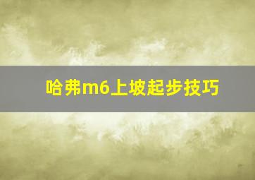 哈弗m6上坡起步技巧