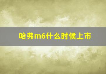 哈弗m6什么时候上市