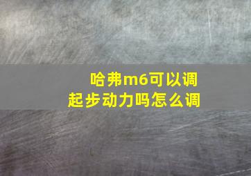 哈弗m6可以调起步动力吗怎么调