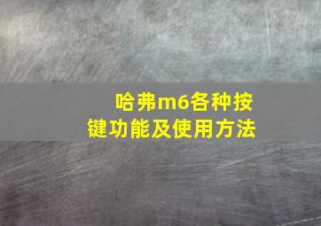 哈弗m6各种按键功能及使用方法