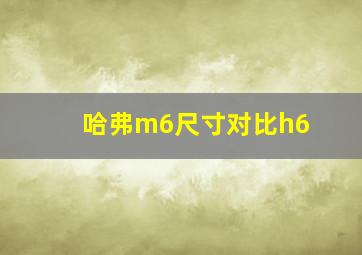 哈弗m6尺寸对比h6