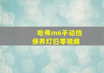 哈弗m6手动挡保养灯归零视频