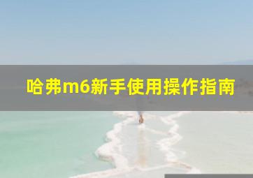 哈弗m6新手使用操作指南