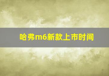 哈弗m6新款上市时间