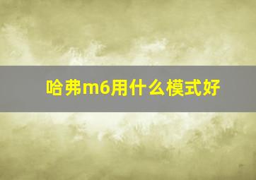 哈弗m6用什么模式好