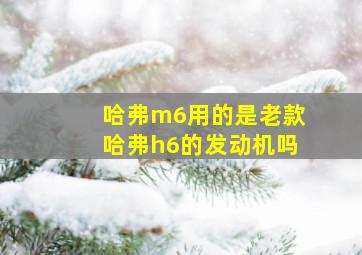 哈弗m6用的是老款哈弗h6的发动机吗