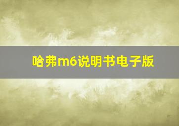 哈弗m6说明书电子版