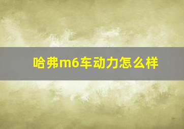 哈弗m6车动力怎么样