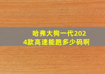 哈弗大狗一代2024款高速能跑多少码啊