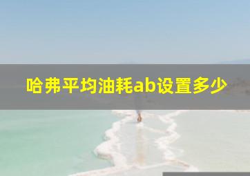 哈弗平均油耗ab设置多少