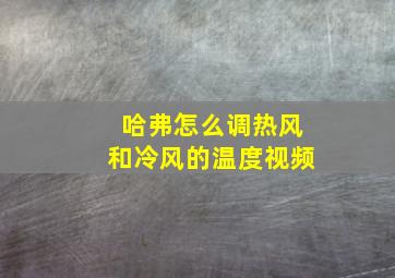 哈弗怎么调热风和冷风的温度视频