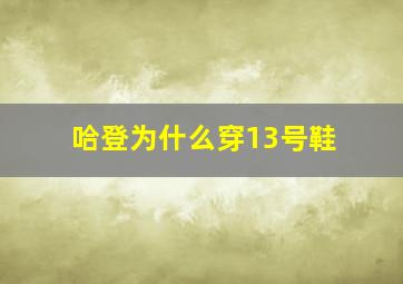 哈登为什么穿13号鞋