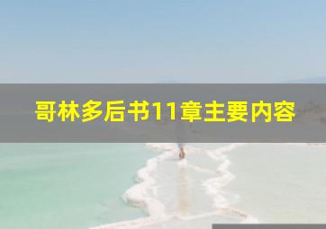 哥林多后书11章主要内容