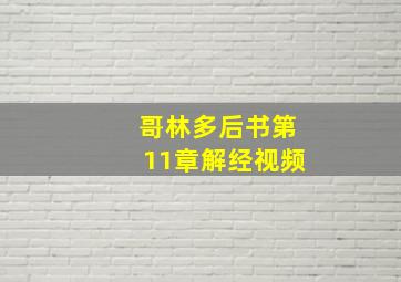 哥林多后书第11章解经视频