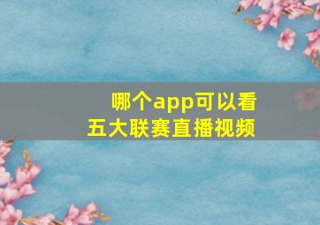 哪个app可以看五大联赛直播视频