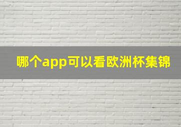 哪个app可以看欧洲杯集锦