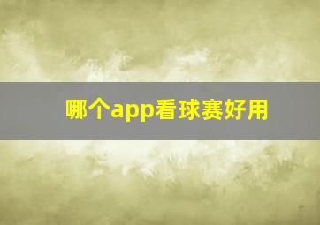 哪个app看球赛好用