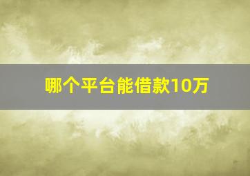 哪个平台能借款10万