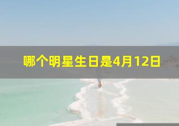 哪个明星生日是4月12日