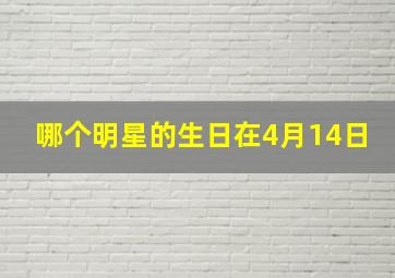 哪个明星的生日在4月14日