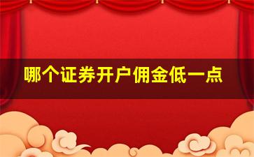 哪个证券开户佣金低一点