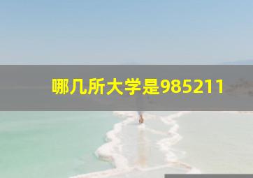 哪几所大学是985211