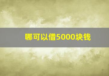 哪可以借5000块钱