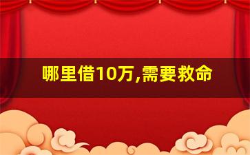 哪里借10万,需要救命