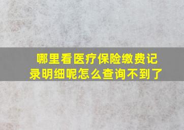 哪里看医疗保险缴费记录明细呢怎么查询不到了