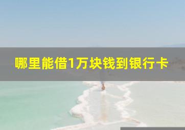 哪里能借1万块钱到银行卡