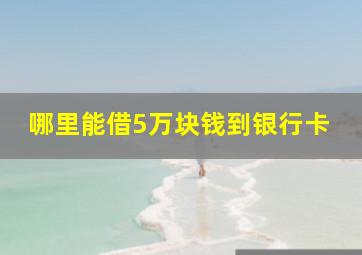 哪里能借5万块钱到银行卡