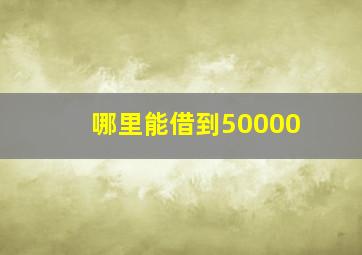 哪里能借到50000