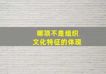 哪项不是组织文化特征的体现