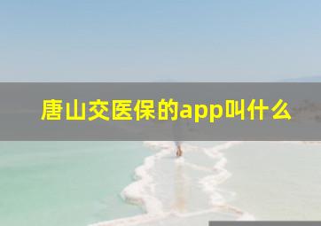 唐山交医保的app叫什么