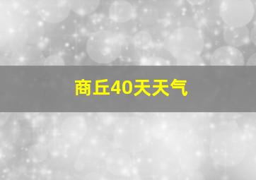 商丘40天天气