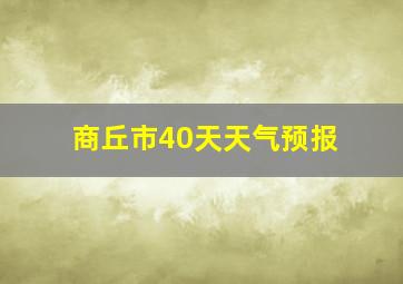 商丘市40天天气预报