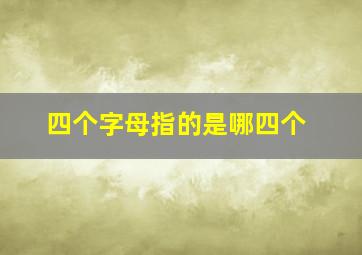 四个字母指的是哪四个