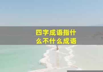 四字成语指什么不什么成语