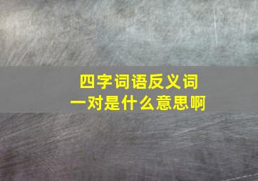 四字词语反义词一对是什么意思啊