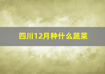 四川12月种什么蔬菜