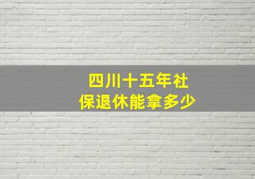 四川十五年社保退休能拿多少